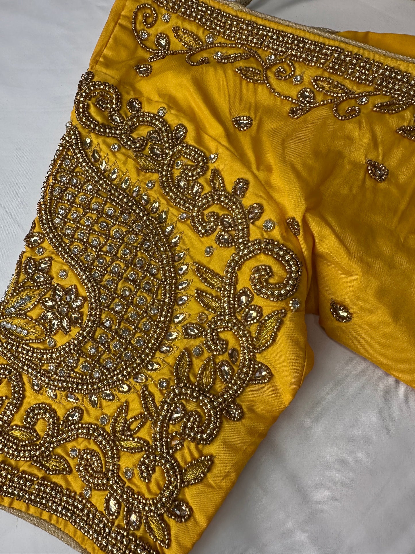 Yellow Maggam work blouse