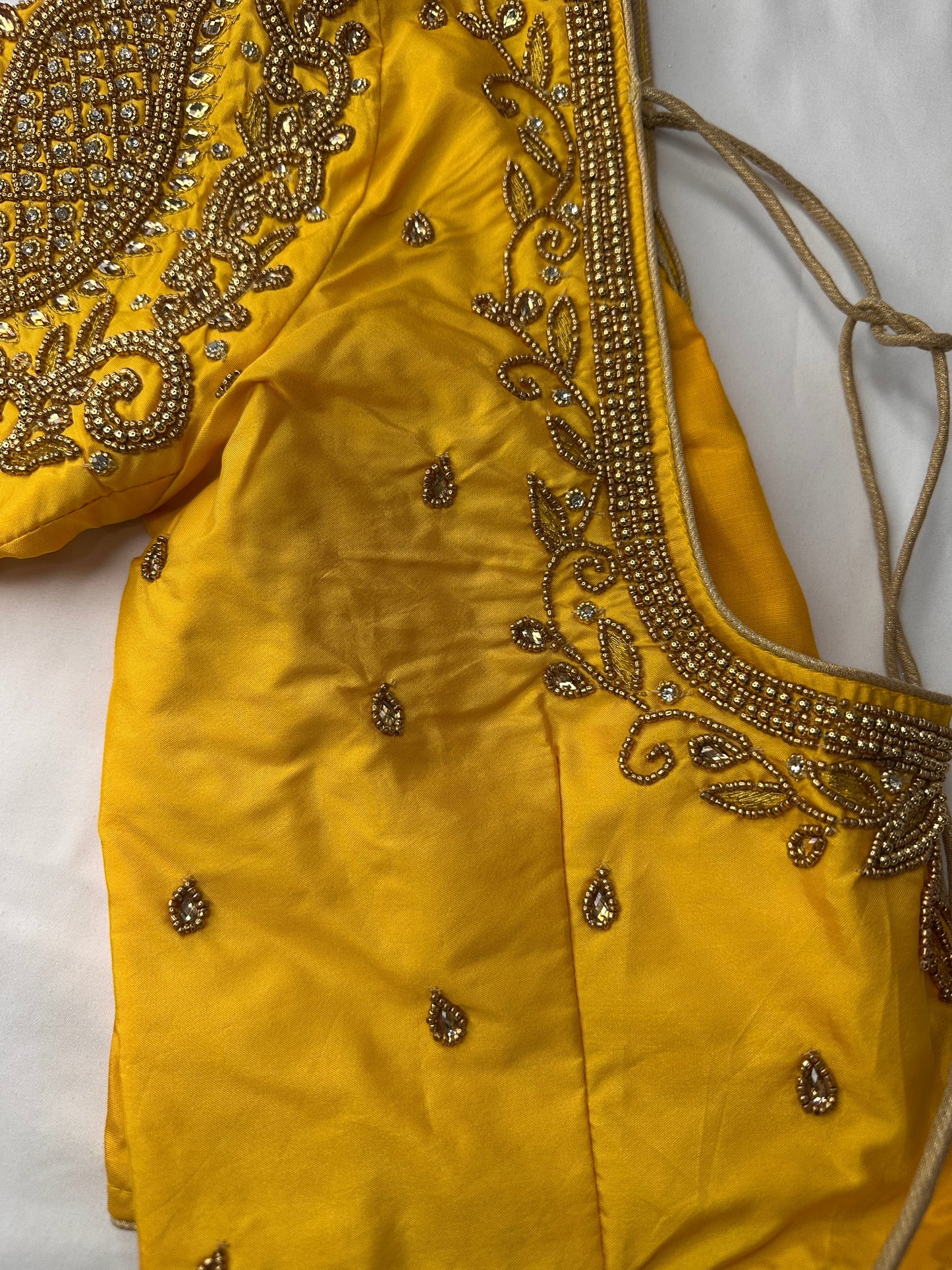Yellow Maggam work blouse
