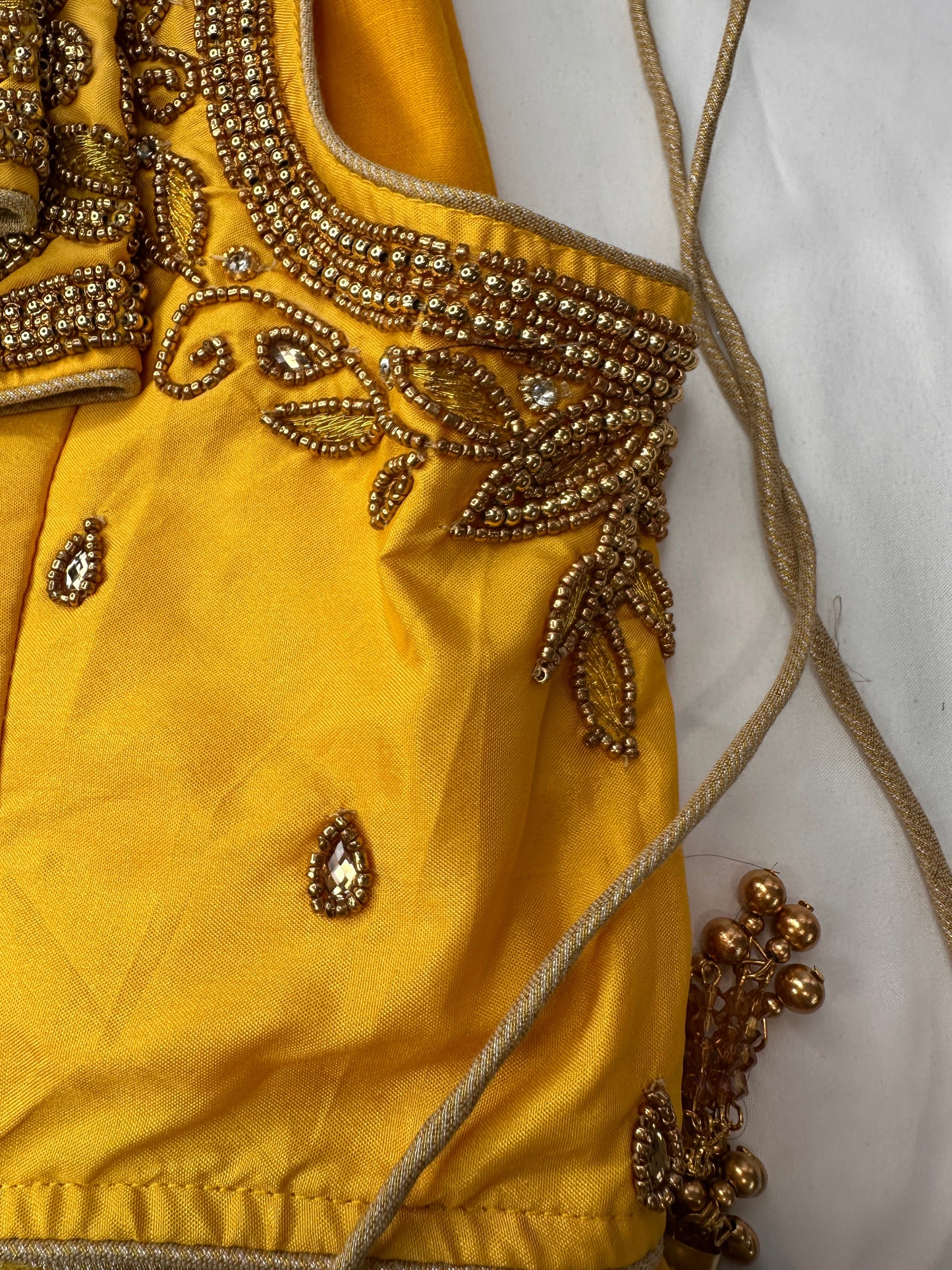 Yellow Maggam work blouse