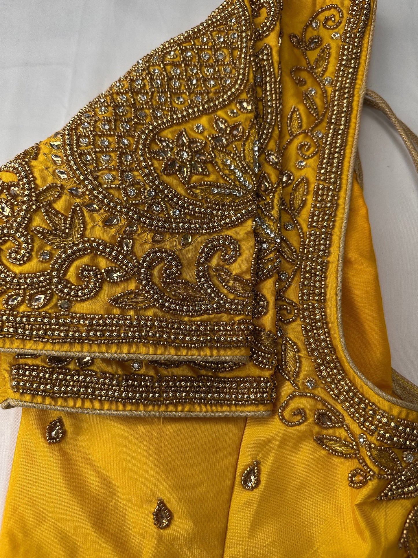 Yellow Maggam work blouse