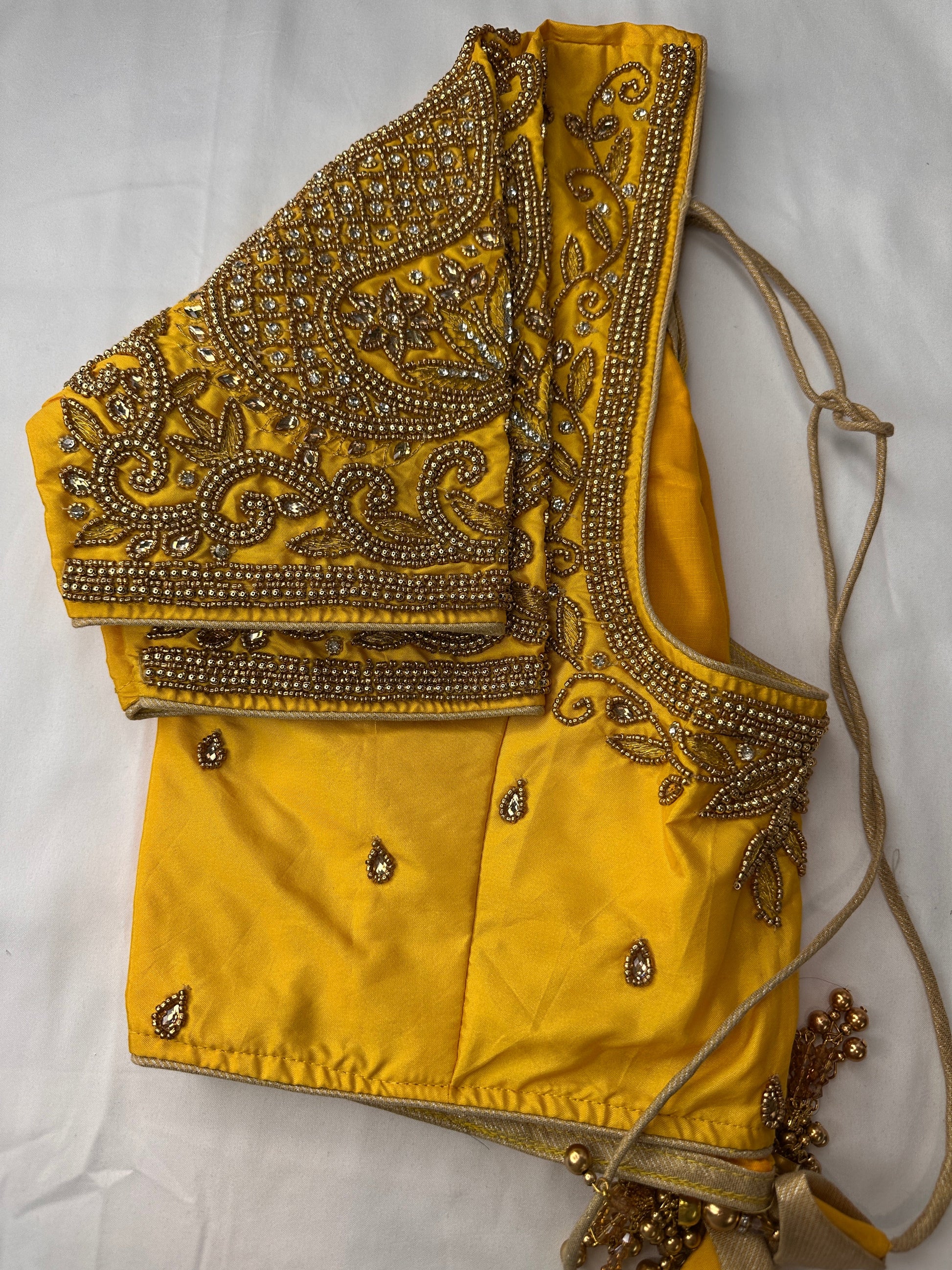 Yellow Maggam work blouse