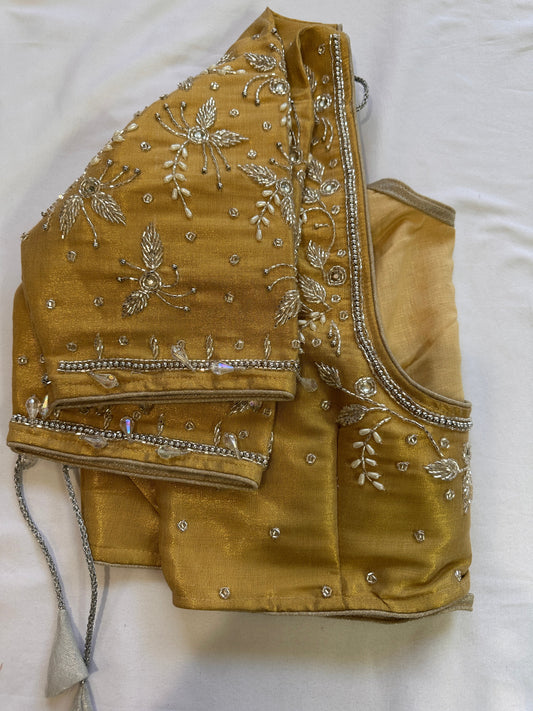 Golden  Aari work blouse