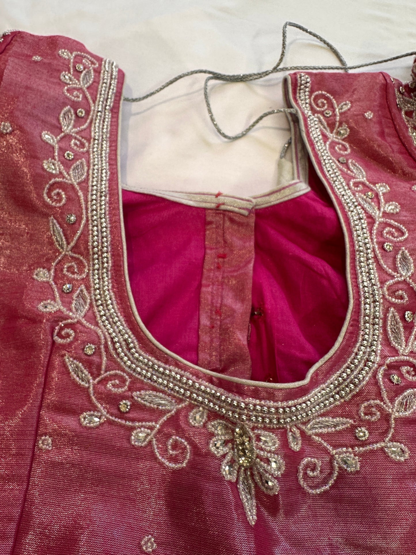 Pink Maggam work blouse