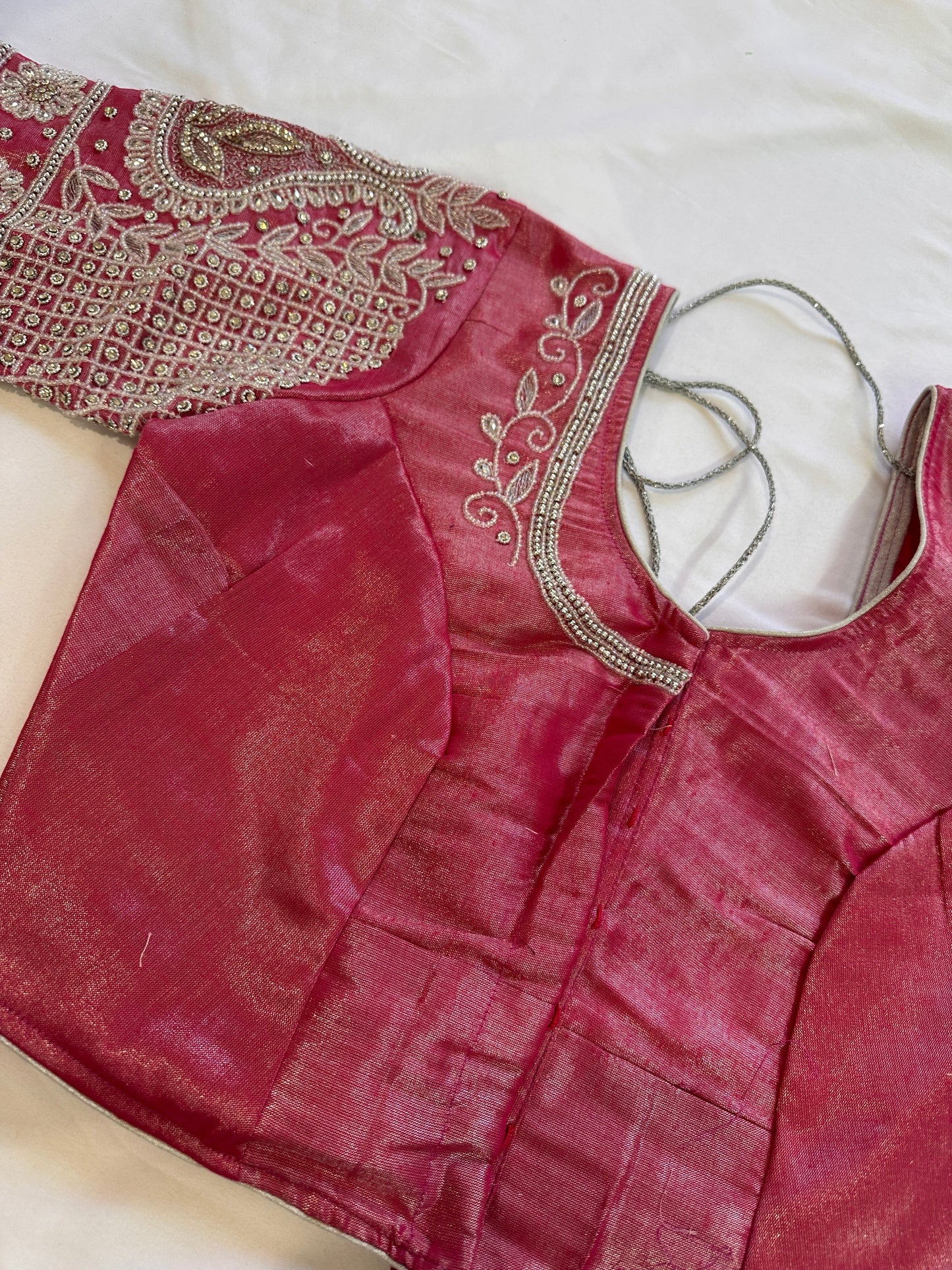 Pink Maggam work blouse