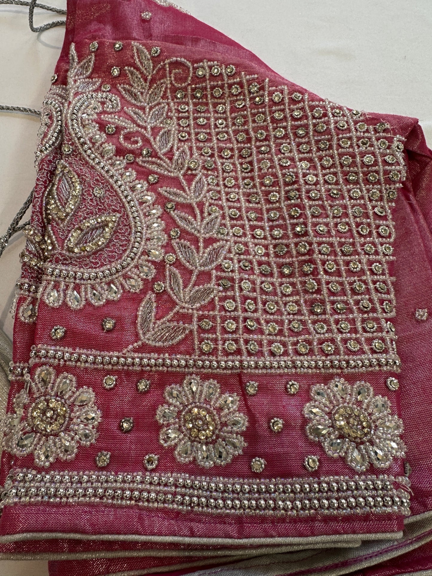 Pink Maggam work blouse