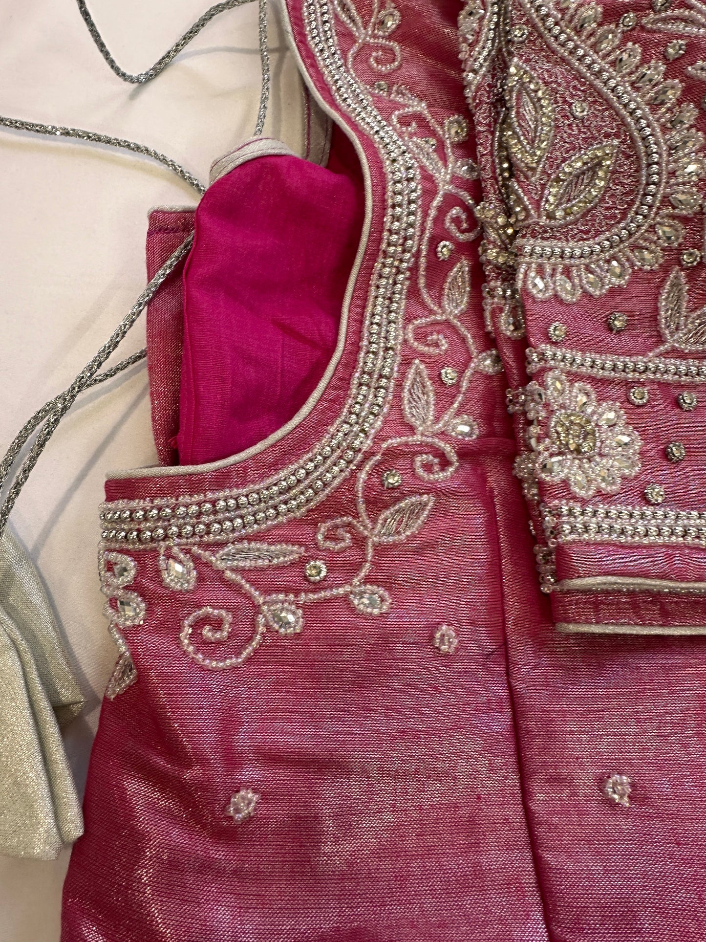 Pink Maggam work blouse