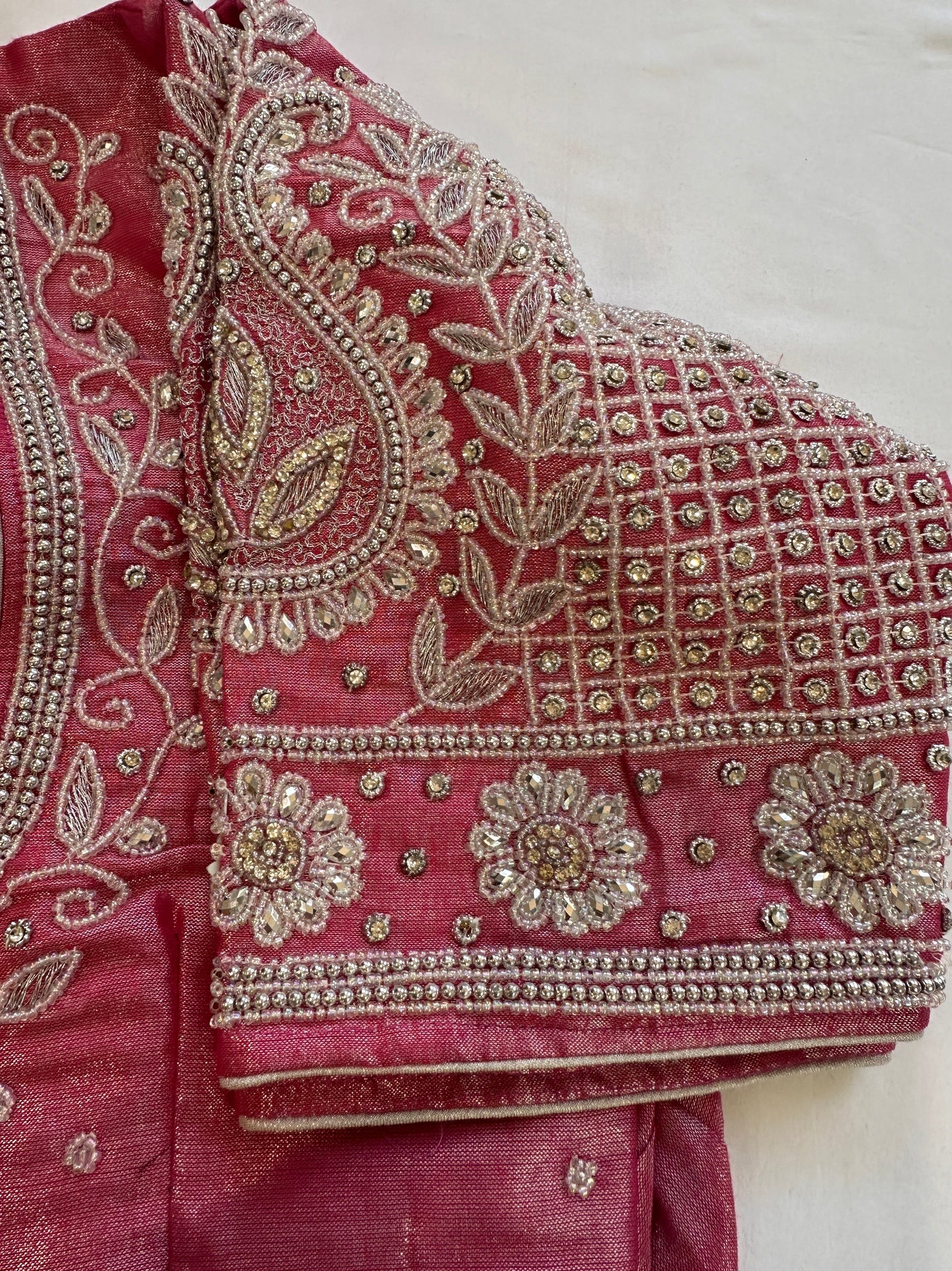 Pink Maggam work blouse