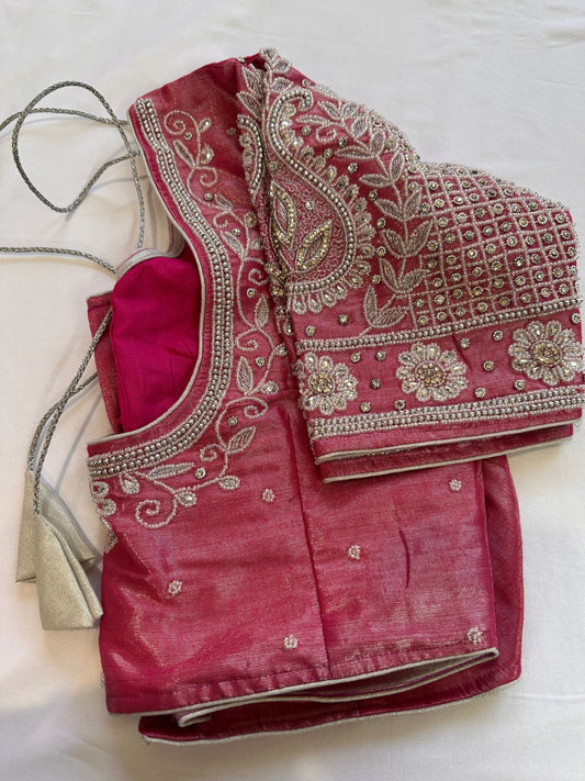 Pink Maggam work blouse