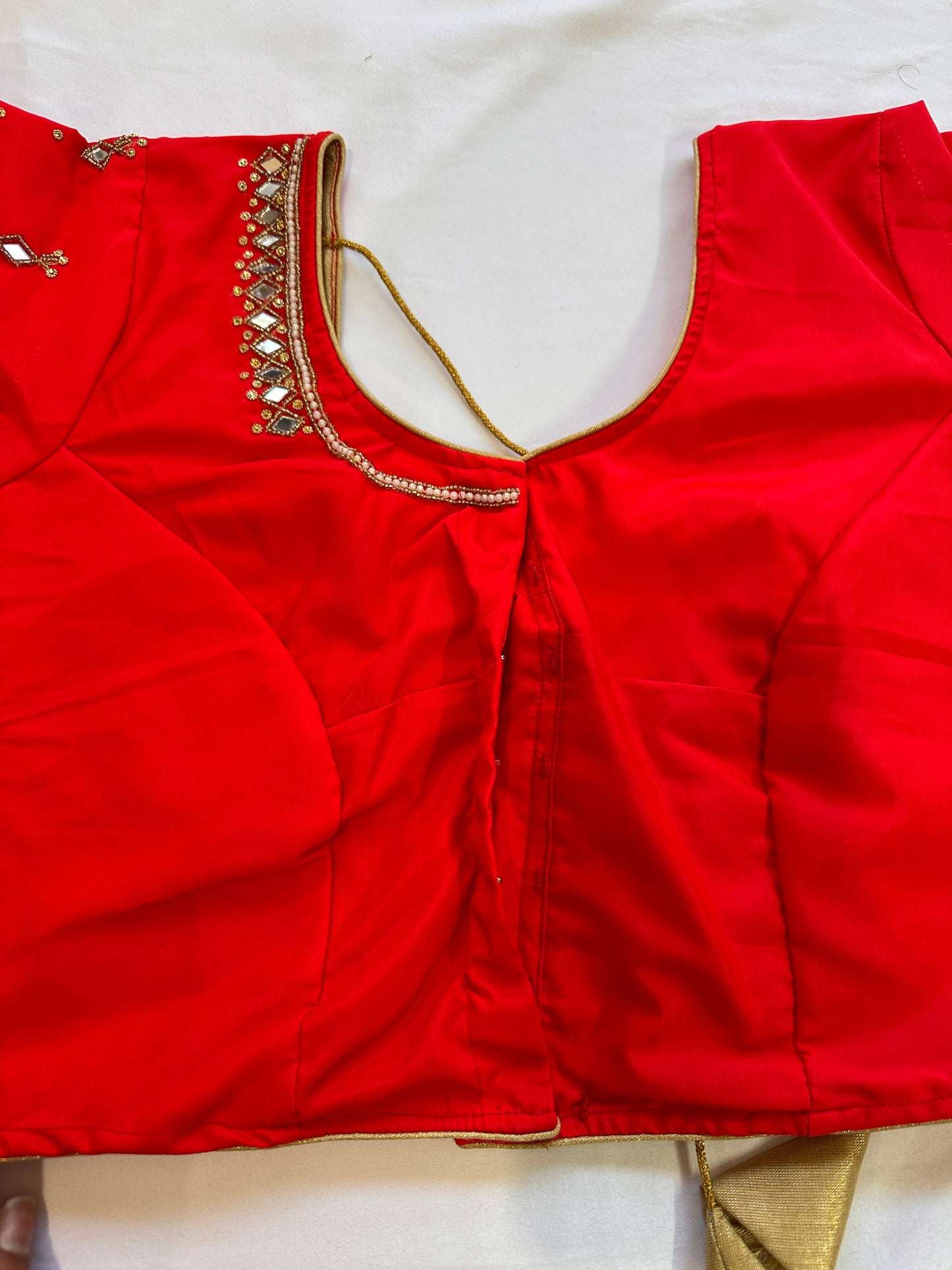 Red Mirror work blouse