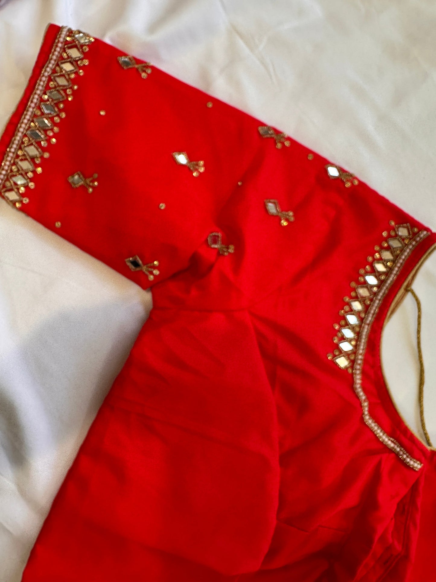 Red Mirror work blouse