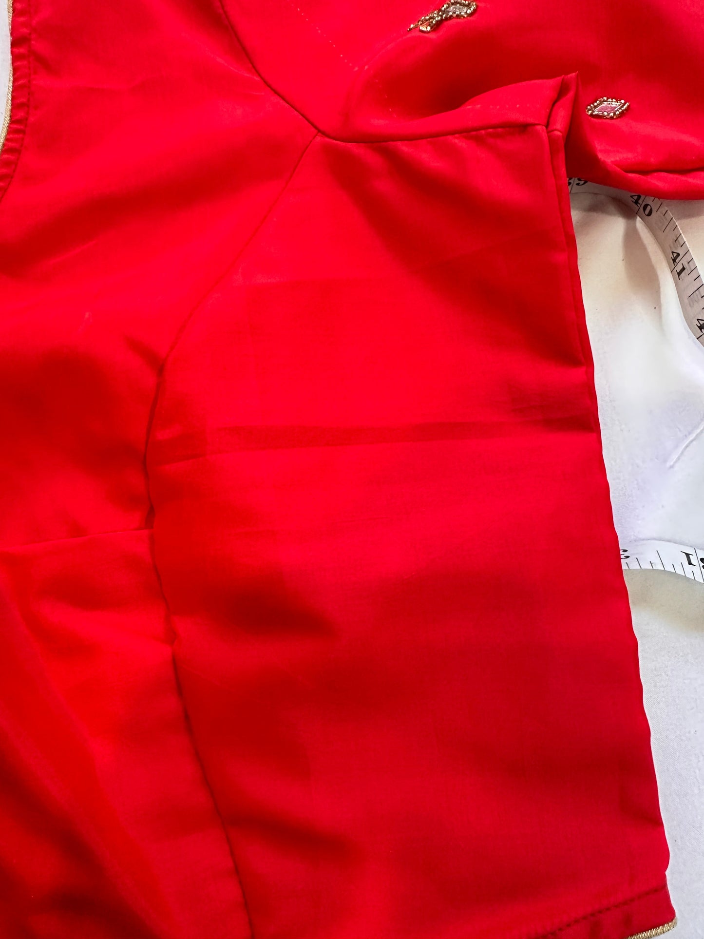 Red Mirror work blouse