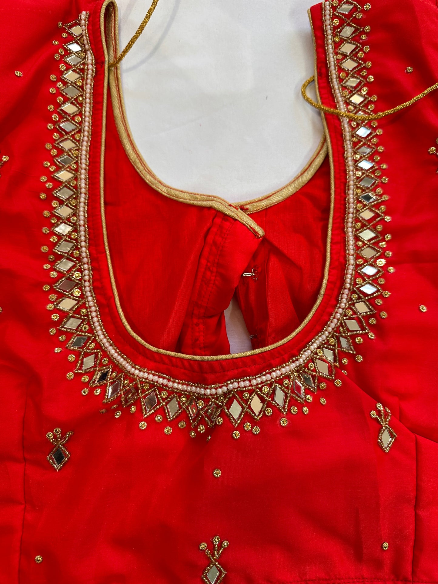 Red Mirror work blouse