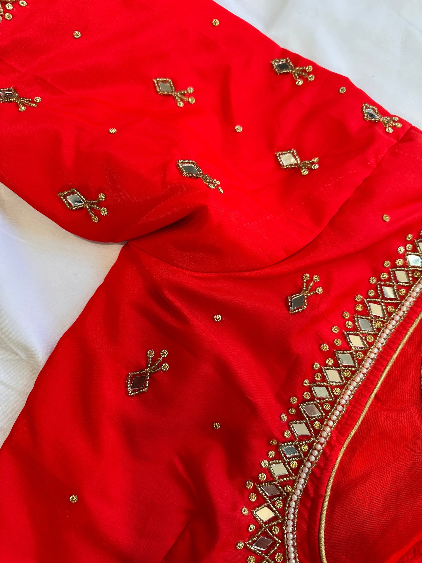 Red Mirror work blouse