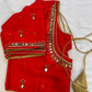 Red Mirror work blouse