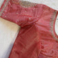 Pink Silver Maggam work blouse