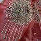 Pink Silver Maggam work blouse