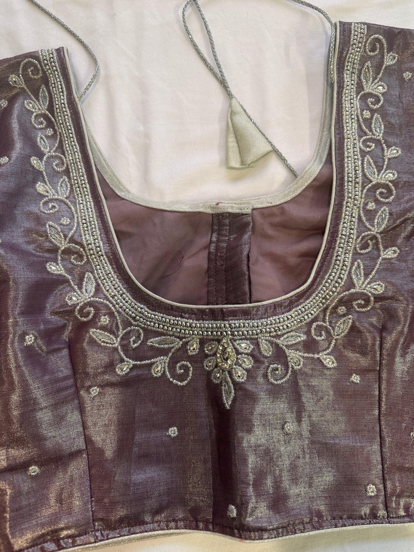 Mauve Purple Maggam work blouse