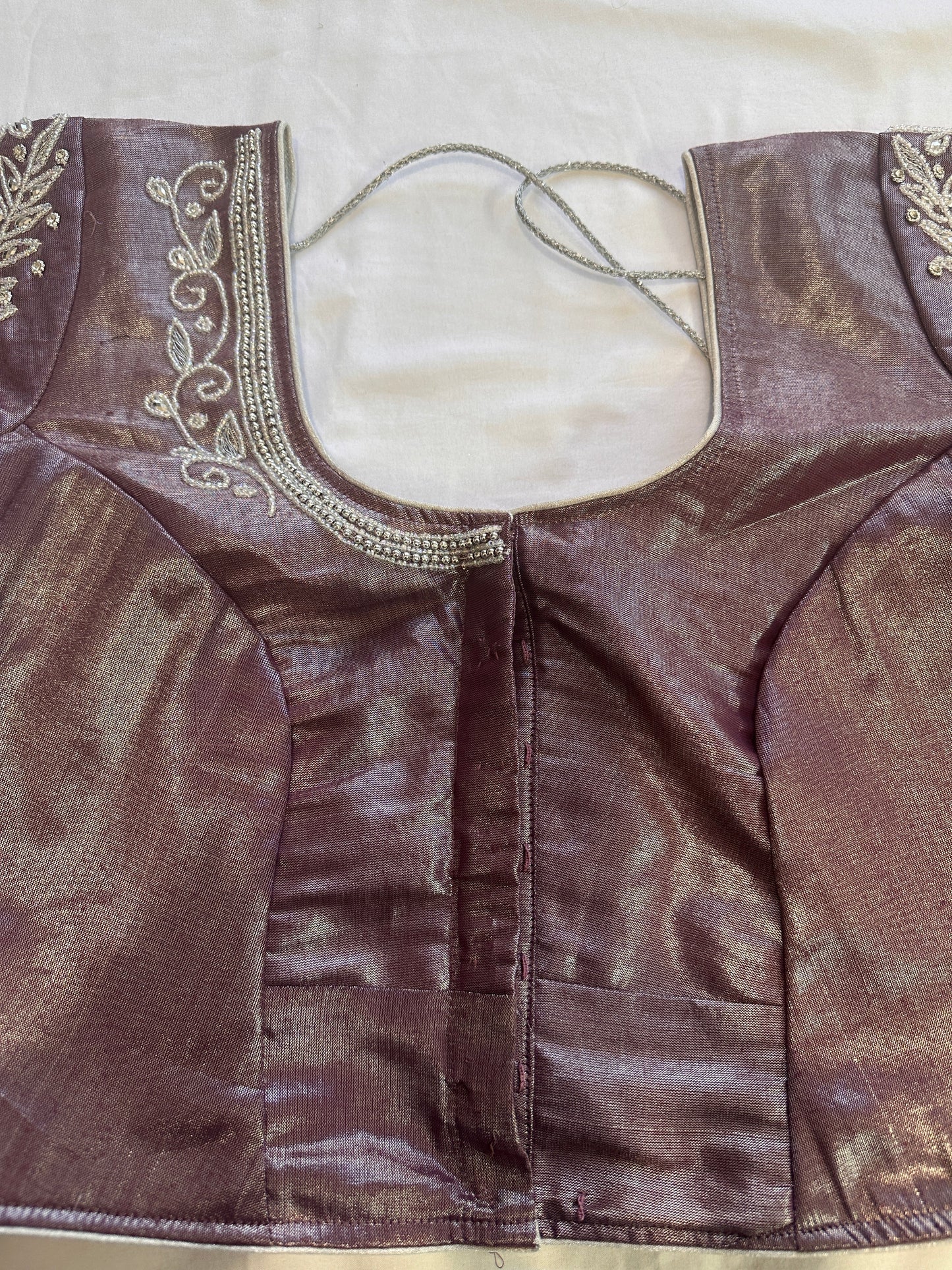 Mauve Purple Maggam work blouse