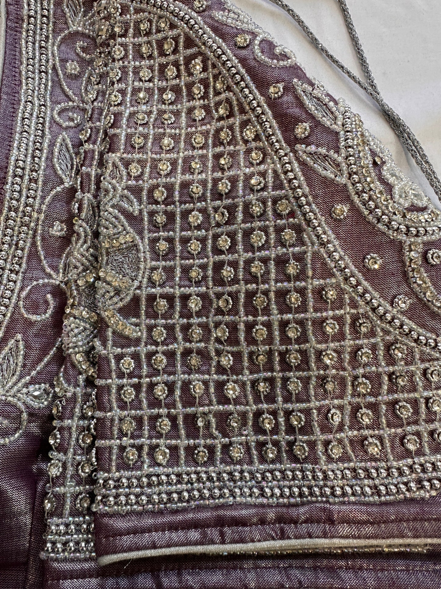 Mauve Purple Maggam work blouse