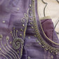 Lavender Purple Silver Maggam work blouse