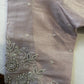 Light Pink Silver Maggam work blouse