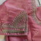 Pink Silver Maggam work blouse