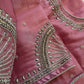 Pink Silver Maggam work blouse