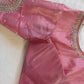 Pink Silver Maggam work blouse
