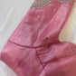 Pink Silver Maggam work blouse