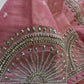 Pink Silver Maggam work blouse