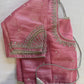 Pink Silver Maggam work blouse