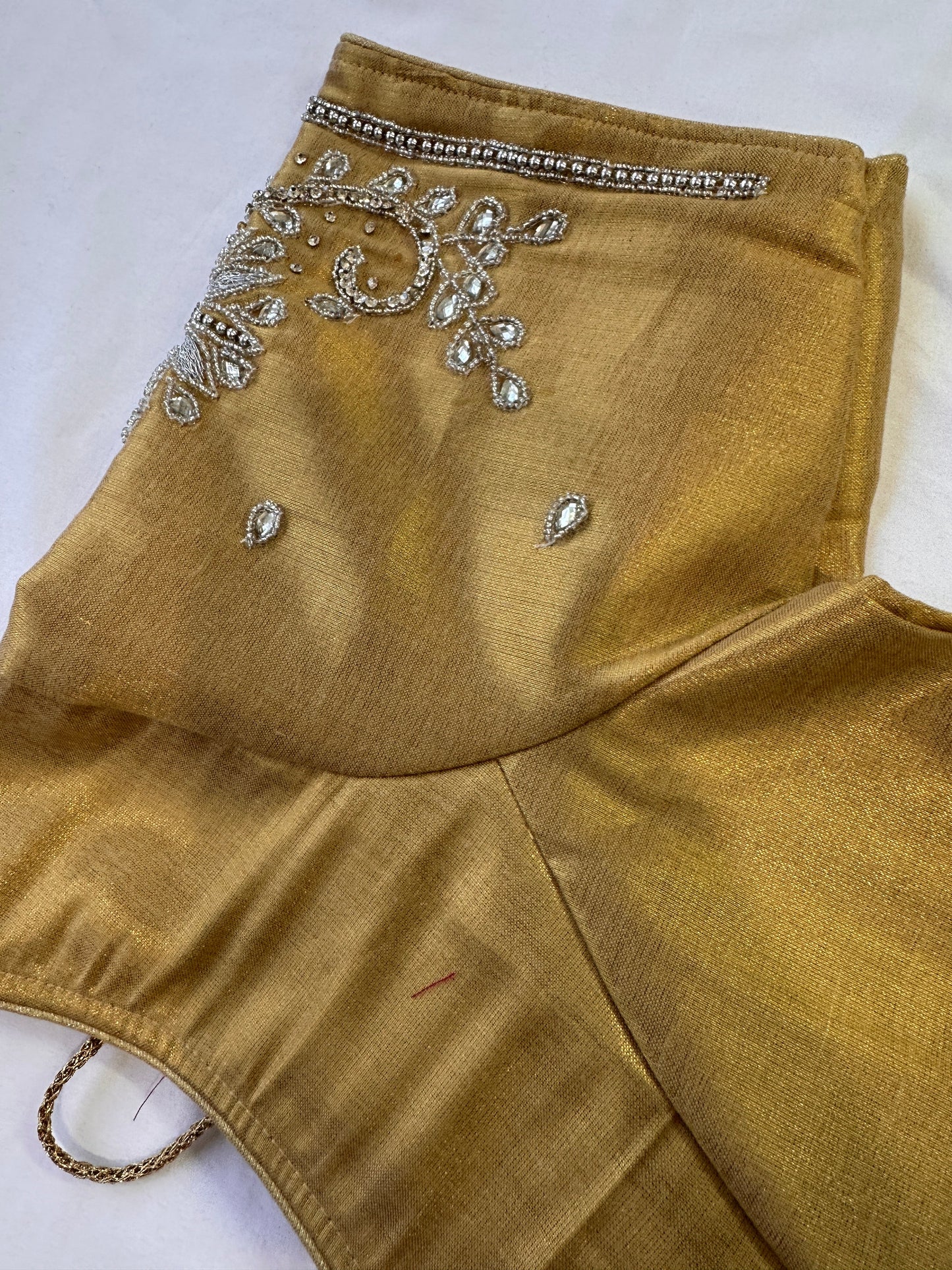 Gold Silver Maggam work blouse