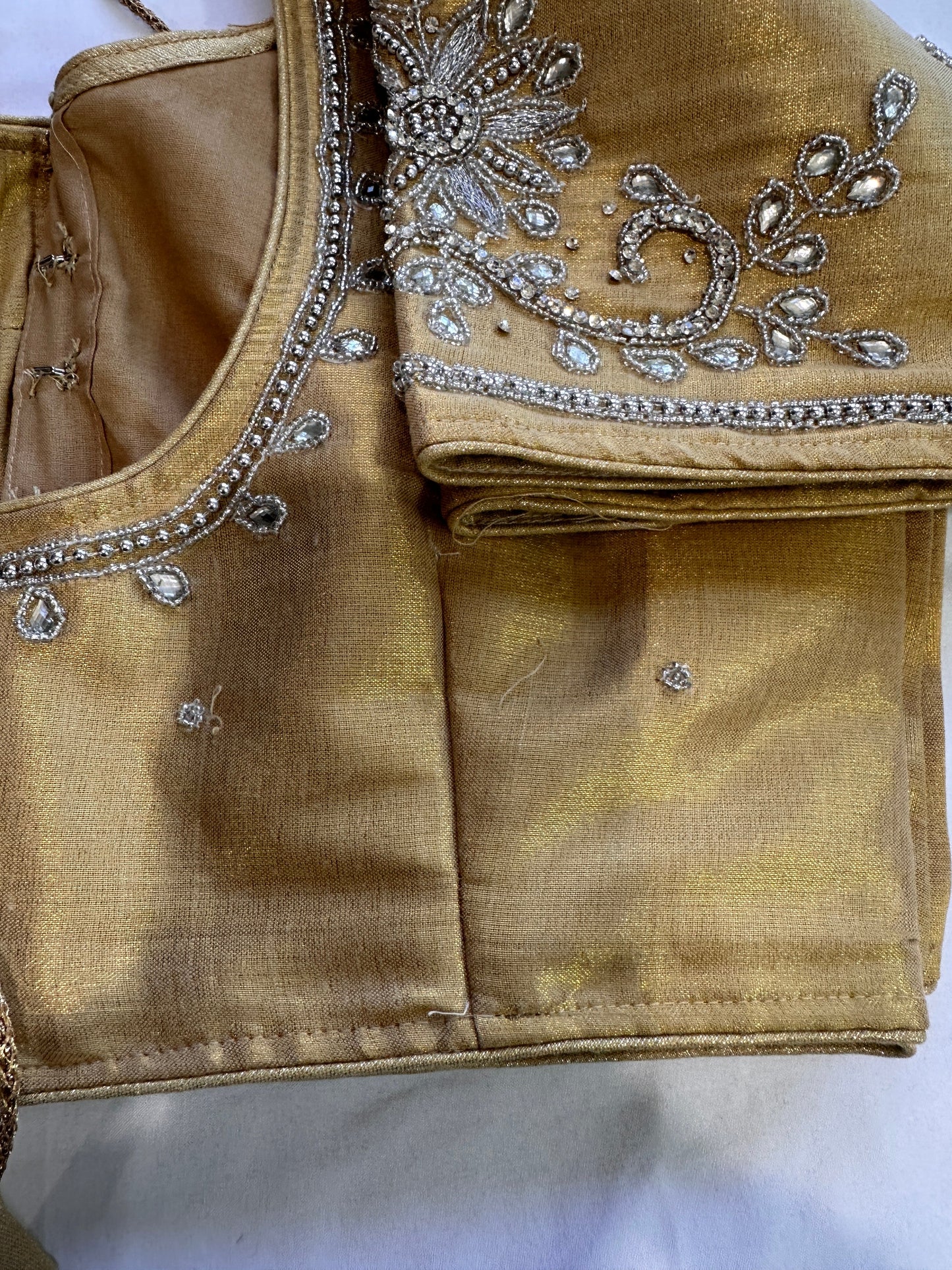 Gold Silver Maggam work blouse