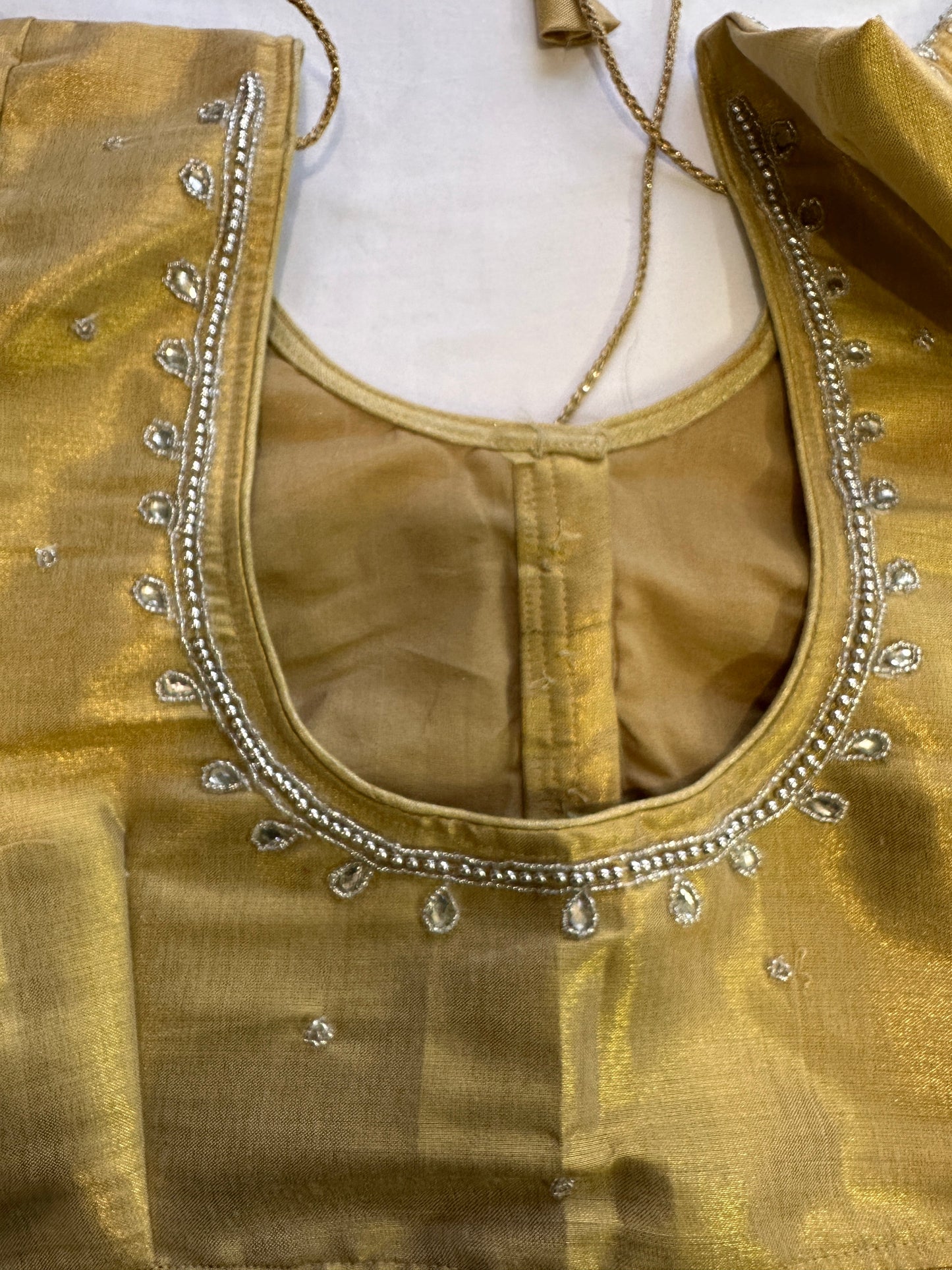 Gold Silver Maggam work blouse
