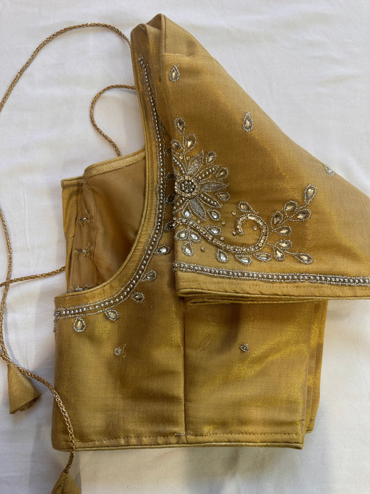 Gold Silver Maggam work blouse
