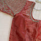 Pink Silver Maggam work blouse