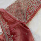 Pink Silver Maggam work blouse