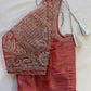 Pink Silver Maggam work blouse