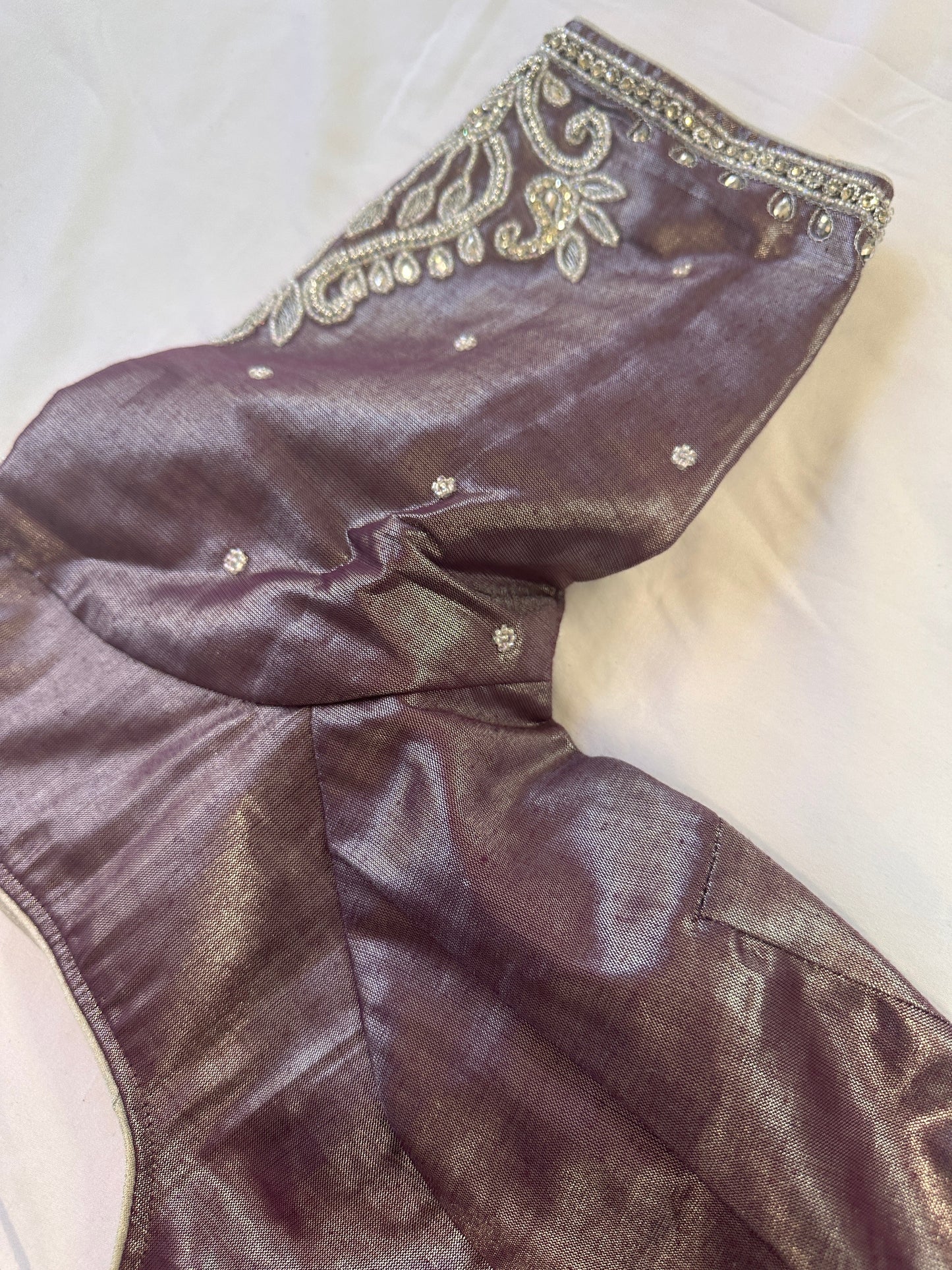 Mauve Purple Maggam work blouse