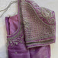 Purple Silver Maggam work blouse