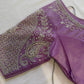 Purple Silver Maggam work blouse