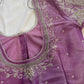 Purple Silver Maggam work blouse