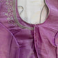 Purple Silver Maggam work blouse