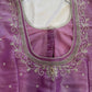 Purple Silver Maggam work blouse