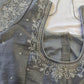 Ash Grey Silver Maggam work blouse