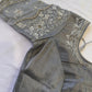 Ash Grey Silver Maggam work blouse