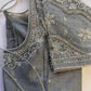 Ash Grey Silver Maggam work blouse