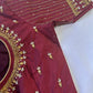 Marron Red Maggam work blouse