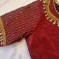 Marron Red Maggam work blouse