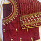 Marron Red Maggam work blouse